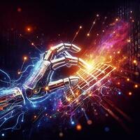 Digital ingenuity with art of Intelligent typing by robots ai generative photo