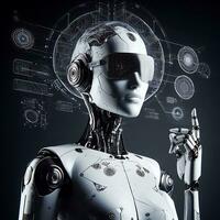 futurista tecnología dentro el mundo de artificial inteligencia y robótica ai generativo foto