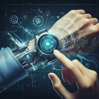 Innovative Smart Watches with Combining artificial intelligence ai generative photo
