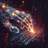 Digital ingenuity with art of Intelligent typing by robots ai generative photo