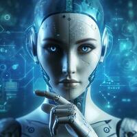 Futuristic technology  into the world of Artificial Intelligence and robotics ai generative photo