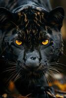 Panther on dark background. Generative AI photo