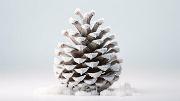 ai generative Close up shot of a frosty pine cone with ice photo