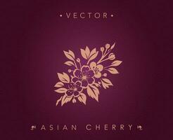 Sophisticated Maroon Cherry Blossom Vector Design