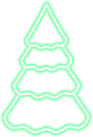 neon jul träd illustration för mörkare bakgrunder. png med transparent bakgrund.