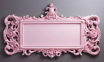 generativo ai, antiguo rosado imagen marco, Clásico decoración foto