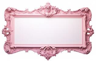 Generative AI, antique pink picture frame, vintage decoration photo