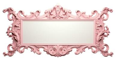 Generative AI, antique pink picture frame, vintage decoration photo