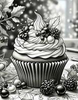 graphics coloring book for christmas  sweet cupcake photo