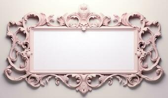 generativo ai, antiguo rosado imagen marco, Clásico decoración foto