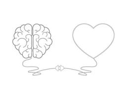 Brain and Heart interactions concept best teamwork vector