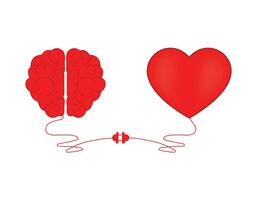 Brain and Heart interactions concept best teamwork vector