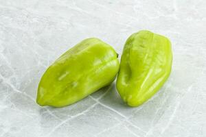 Green raw fresh bell pepper photo