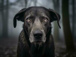 perro durante un invierno caminar ai generativo foto