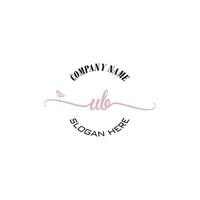 UB Initial logo monogram butterfly handwriting signature vector