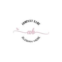 WB Initial logo monogram butterfly handwriting signature vector