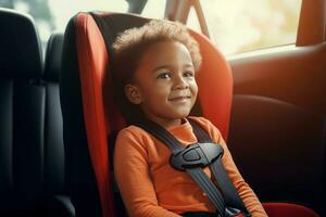 Child car seat bear. Generate Ai photo