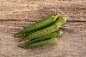 Natural organic raw green okra photo