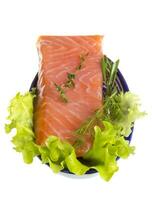 filete de salmón adornado foto