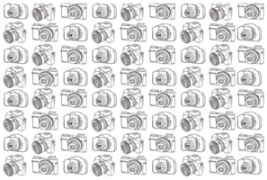 Camera Line Art Pattern With Transparent  Background png