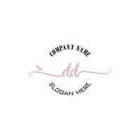 DD Initial logo monogram butterfly handwriting signature vector
