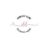 DD Initial logo monogram butterfly handwriting signature vector