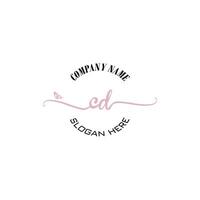 CD Initial logo monogram butterfly handwriting signature vector