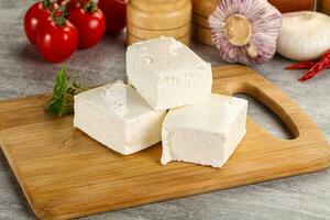 Greek traditional organic feta cheese photo