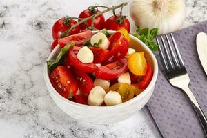 Italian Caprese salad with tomato and mozzarella photo