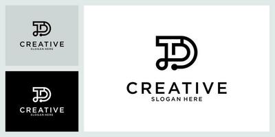 TD or DT initial letter logo design vector