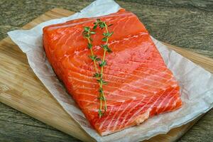 Salmon fillet with thyme photo