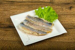 Herring fillet in the bowl photo