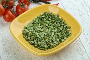 Dry green peas photo