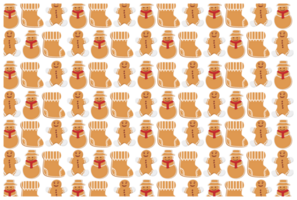 Christmas Gingerbread Cookie Pattern Background png