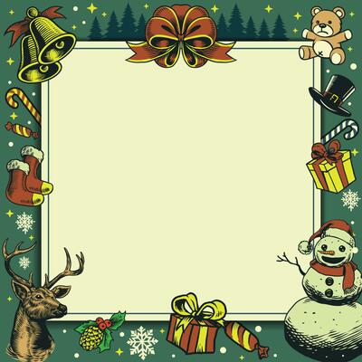 Christmas Frame Border with Blank Space