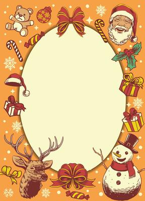 Christmas Greeting Santa Hand Drawn Design conflict