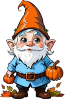 tacksägelse gnome tecknad serie klistermärke ai generativ png