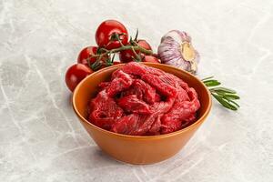 Raw beef meat for cooking photo