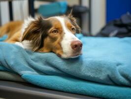 Serene dog enjoying a massage at a pet spa AI Generative photo