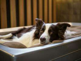 Serene dog enjoying a massage at a pet spa AI Generative photo