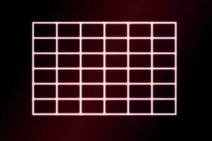 Neon light effect geometric rectangular grid vector illustration.