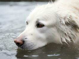 Serene dog enjoying a massage at a pet spa AI Generative photo