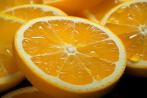 Vibrant citrus delight freshly cut orange slices with juicy texture AI Generated photo