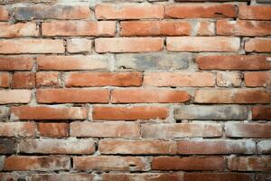 Brick walls texture and detail highlighted in a close up image AI Generated photo