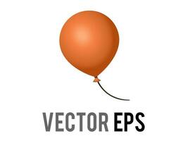 Vector gradient orange air balloon on string icon, congratulations, celebrate happy halloween, birthday
