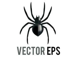 vectot negro ocho patas arácnido o araña icono vector