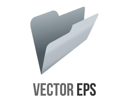 Vector classic gradient grey computer file folder icon with document