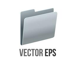 Vector classic gradient grey computer file folder icon with document