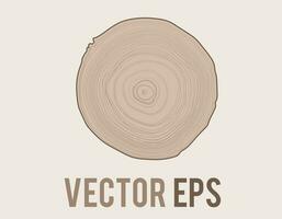 Vector tree with woodgrain ring natural texture from top view