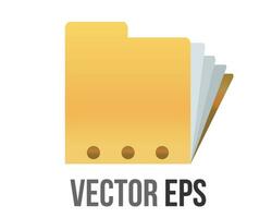 Vector classic gradient yellow computer file folder icon with document